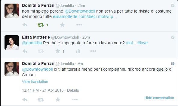 twitter domitilla conversation