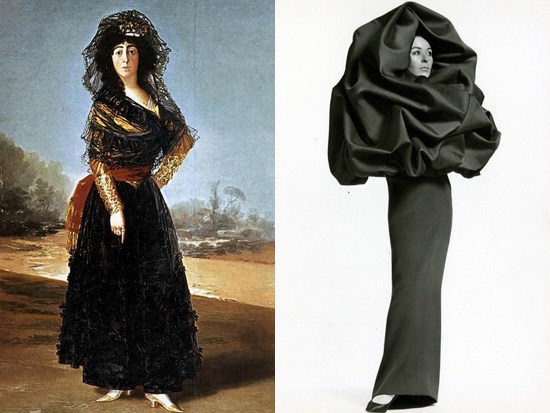 Gova, La Duchessa d'Alba 1797; Balenciaga 1966