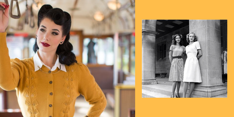 due esempi di moda femminle anni '40