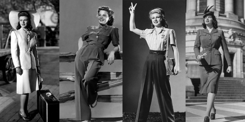 ecco i tailleur e i pantaloni di moda negli anni '40