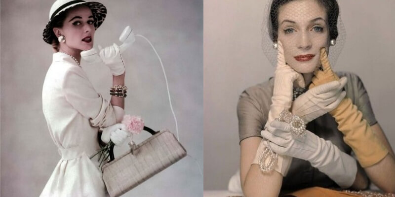 due foto editoriali di accessori anni 50